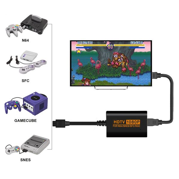 Para NGC/N64/SNES/SFC HD Converter 1080p Retro Tame Console Video Video Conversor Adaptador