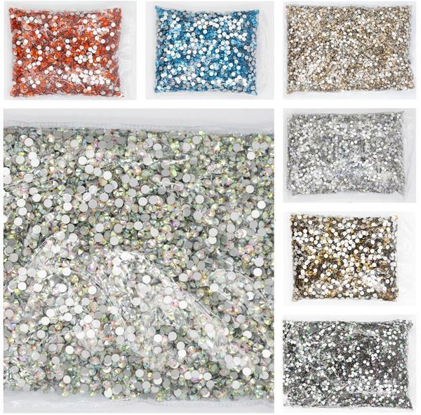 Декорации ногтей на ногтях 100 -й сегмент SS16 Big Bulk Package 50 Colors Flatback Crystal AB Non Fix стразы Страсса для одежды для декорации ногтей 230310