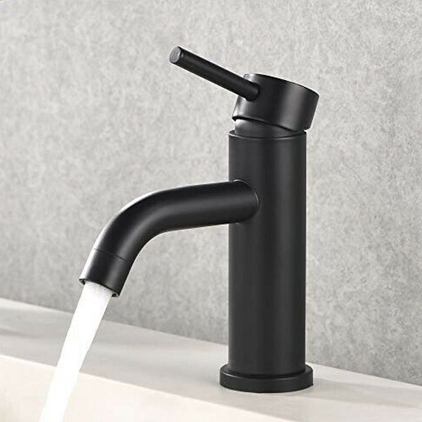 Rubinetti per lavabo da bagno Rubinetto per lavabo da bagno Rubinetto per lavabo da incasso Rubinetti per miscelatore per acqua fredda da incasso Nero opaco Rubinetto monocomando contemporaneo per cucina Casa 230311