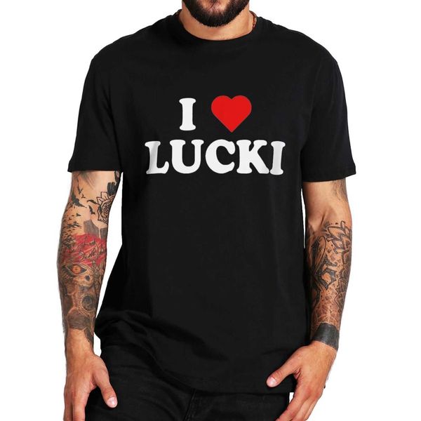 T-shirt da uomo Simone I Love Lucki T Shirt Music Trendy Casual Tee Tops Taglia UE 100% cotone AA230310