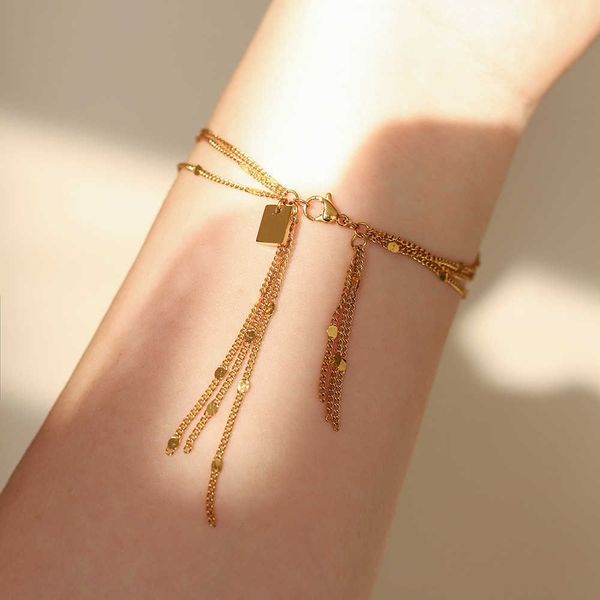 Bracelets Luxo Lake Light Water Shadow Shadow Handmade Multi-camada Tassels