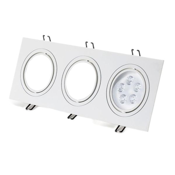 Staffa MR16 argento spazzolato a 3 teste GU10 Supporto per accessori per l'illuminazione LED Spot Light Cup Face Ring Lucernario da incasso tradizionale Lampada a conchiglia usalight