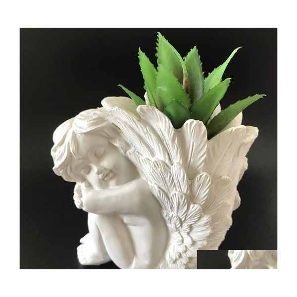 Stampi da forno 3D Angel Sil Vaso Mod Cemento in cemento Fioriera Home Desk Decorazione Resin Craft Sile Flower Pot Stampi 220601 Drop Deliv Dhmrd