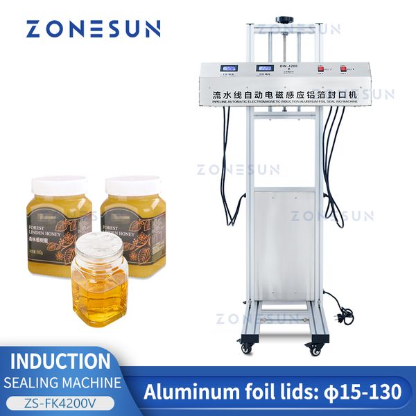 Zonesun Indução automática Máquina marítima Tampa de garrafa de alumínio de alumínio de alumínio para a linha de produção ZS-FK4200V