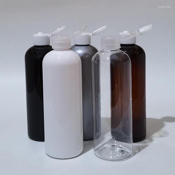 Garrafas de armazenamento 24pcs 300ml garrafa de loção plástica branca de plástico preto vazio com champão de parafuso superior lidra