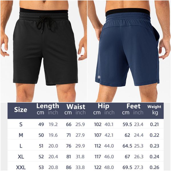 LU LU LEMONS Shorts für Herren, Yoga-Outfit, fünfte Hose, Laufen, Sport, atmungsaktiv, Trainer, kurze Hose, Sportbekleidung, Fitnessstudio, Übung, Erwachsene, Fiess Wear, schnell trocknend