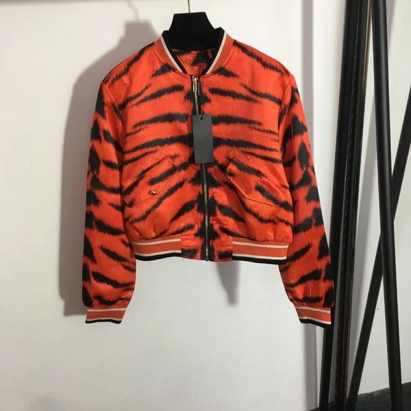 Damenjacken Marke Tiger Print Zip Jacket 230310