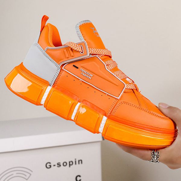 Scarpe eleganti AODLEE Primavera Punk Casual per uomo Trend Luxury Brand Walking Uomo Sneakers vulcanizzate Arancione Tenis Masculino 230311