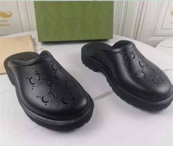 qee2023 sandali classici di design traforati piattaforma di lusso scivolo pantofole modello cavo materiali trasparenti sandalo appartamenti in gomma pantofola infradito 35-44