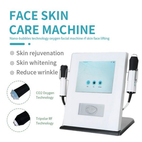 3-in-1-Sauerstoffstrahl-Gesichtsmaschine, RF-Ultraschall-Hautpflege, CO2-Sauerstoffblasen-Peeling, Nano-Blasen-Gesichtsmaschine111