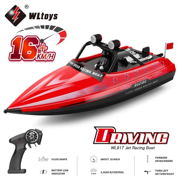 ElectricRC Boats WLtoys WL917 RC Boat 2.4G Elettrico ad alta velocità Jet Impermeabile Modello Elettrico Telecomando Motoscafo Regali Giocattoli per Ragazzi 230310