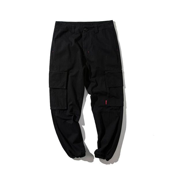 Pantaloni da uomo Salopette autunnale Cotone sciolto Nove giovani Tinta unita College Wind Khaki Beam Marea giapponese