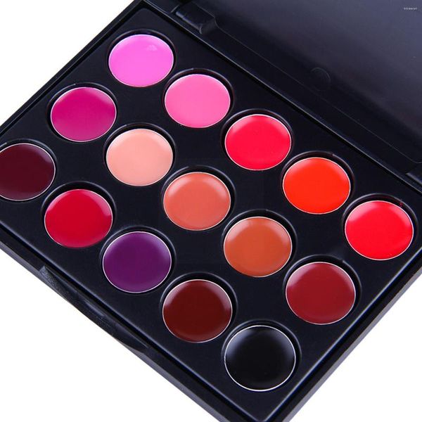 Lip Gloss 15 Colori/Set Donne Idratante di Lunga Durata Nutre a Lunga Durata Palette Labbra Impermeabile Cosme L N9N3