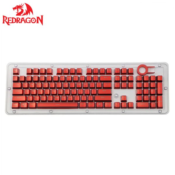 n 104 hintergrundbeleuchtete rote Galvanisierungs-Pudding-Tastenkappen-Set mit Abzieher für DIY Cherry MX RGB mechanische Tastatur