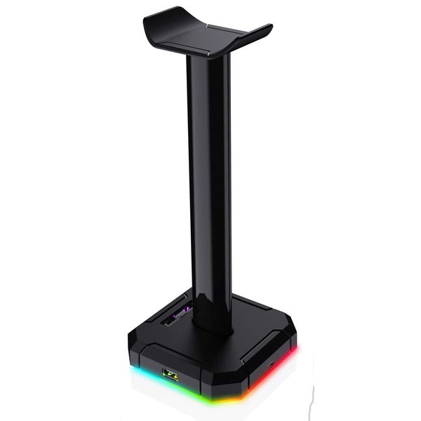 n HA300 Gaming Hearset Stand RGB Бэклент с алюминиевой опорой, не скользящая сплошная резиновая основание 4X USB 2.0 для всех наушников