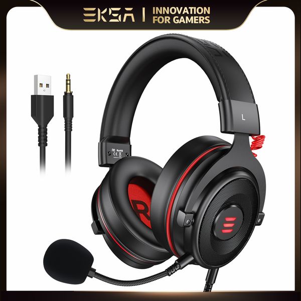 Gaming-Headset Gamer, kabelgebunden, 3,5 mm Stereo/USB 7.1 Surround-Gaming-Kopfhörer für PC/PS4/PS5/Xbox mit Mikrofon mit Geräuschunterdrückung