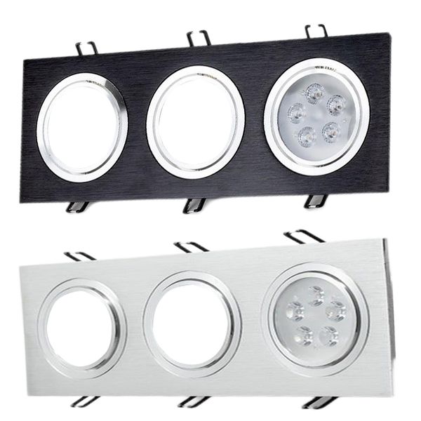Weiß Schwarz Eingebetteter Doppelkopf Quadratischer Beleuchtungszubehörhalter Spotlichthalter LED-Lichtbecher-Gesichtsring MR16-Lichthalter GU10-Lichtring usalight