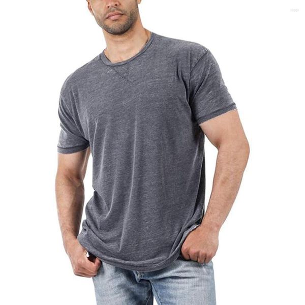 Magliette da uomo Solid Mens Shrit Summer Top Tees Abbigliamento sciolto Girocollo Manica corta Casual Top Uomo