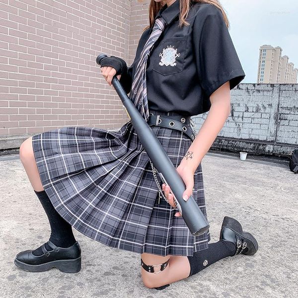 Röcke Schule Plissee Für Mädchen Hohe Taille Plaid Mini Y2k Mode Kurzen Rock 2023 Sommer Japan Cosplay Student JK Frauen