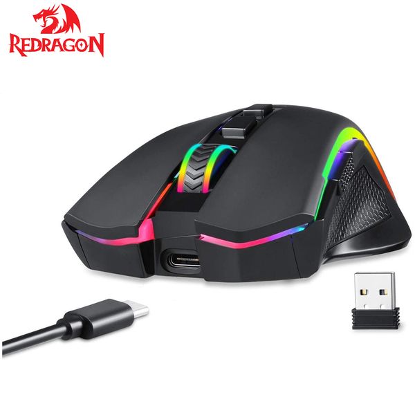 n m602ks mouse de jogo sem fio rgb lit backlit mmo 7 botões programáveis ​​gravação macro de mouse para laptop pc gamer