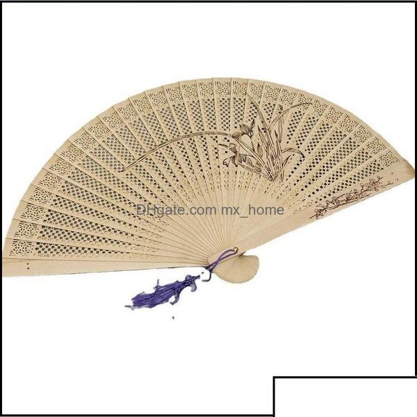 Altri decorazioni per la casa decorazione da giardino fatti antichi ventili artigianali fatti a mano Vintage Cavo Incenso Wood Lady Foling Fans Chinese DH1F8