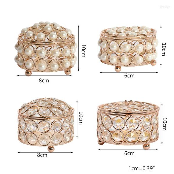 Bolsas de joalheria Caixa de armazenamento de cristal de cristal de pérola europeia Brincho de batom de batom Organizador A0NF