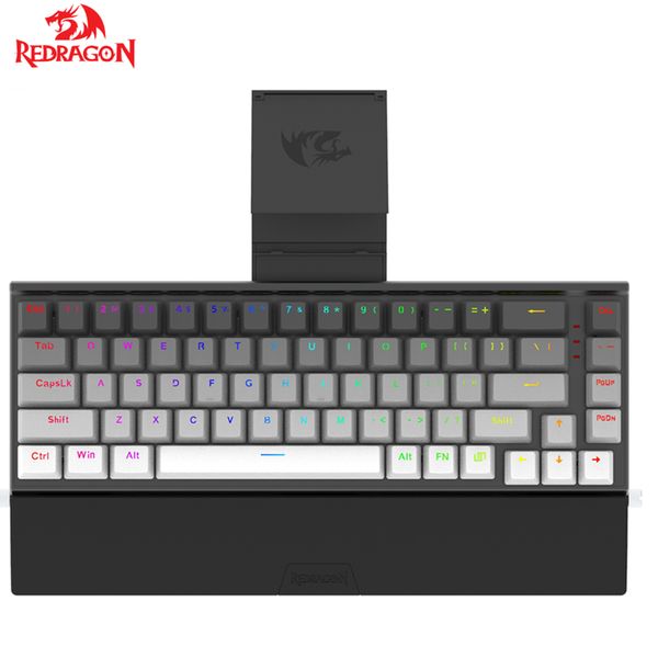 n K641 Mechanische Vollmetalltastaturen, RGB-Hintergrundbeleuchtung, 68 Tasten, PBT-Gaming-Tastaturen, blaue rote Schalter für Mac PC