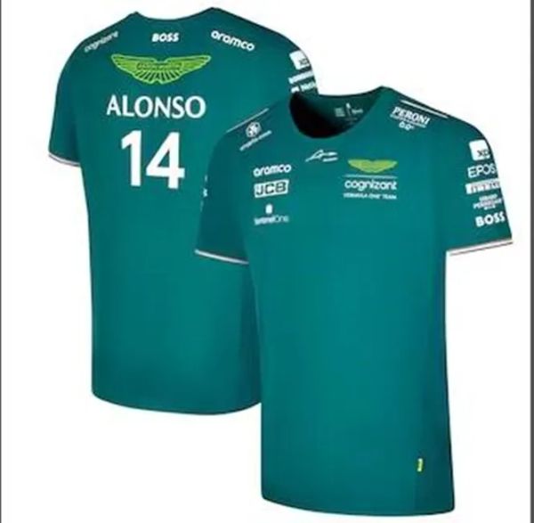 T-shirt Aston Martin T-shirt in jersey AMF1 2023 Maglietta ufficiale da uomo Fernando Alonso Formula 1 Tuta da corsa Camicia F1 MOTO Motorcyc Tees 0228H23 666