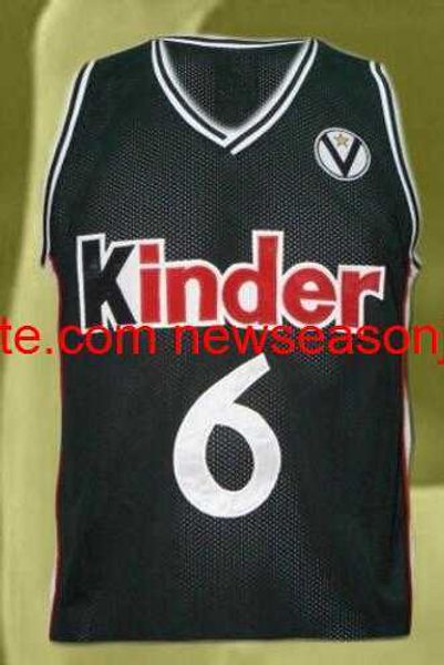 Vintage #6 Manu Ginobili Europäisches Basketballtrikot, benutzerdefiniertes Trikot mit beliebiger Namensnummer