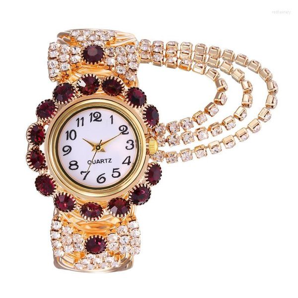 Armbanduhren Charm Gold Farbe Kristall Digital Souvenir Ideale Geschenke für Frauen Strass Armbanduhr Relogio MasculinoArmbanduhren