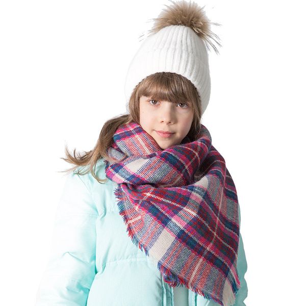 Lenços envolvem Chenkio Winter Kids Sconhas Shawls Warm Children mais quente Cashmere Feel 230311