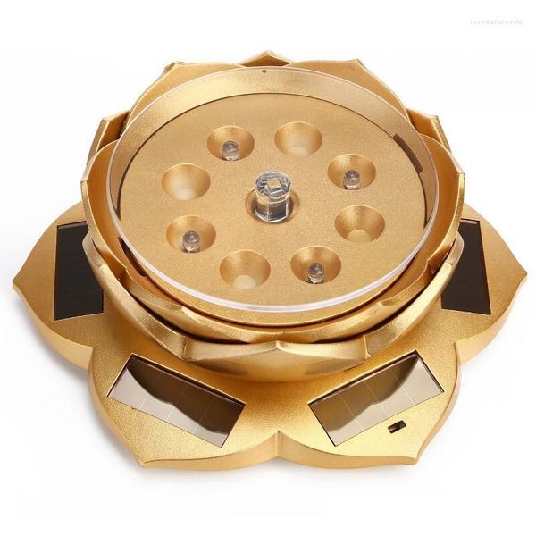 Moda fiore di loto display solare orologio cellulare giradischi supporto da scrivania tavolo casa camera da letto decorazione illuminazione