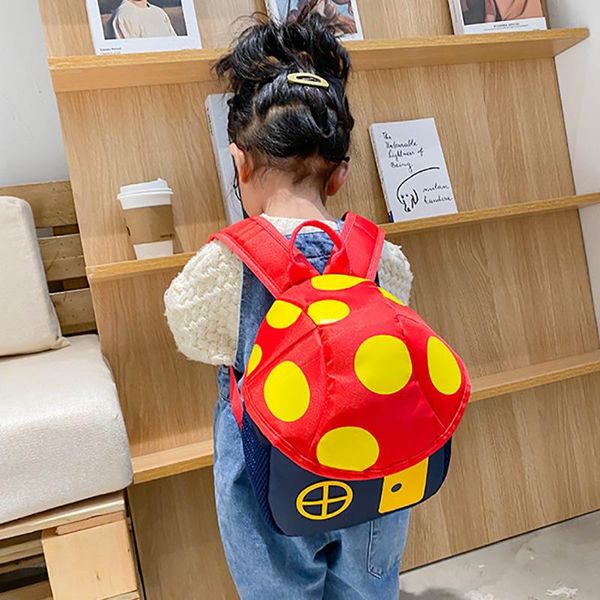 Borse da scuola Zaino per ragazze per bambini 3D Mushroom House Design Kindergarten Children Cute Travel Lovely Mochila