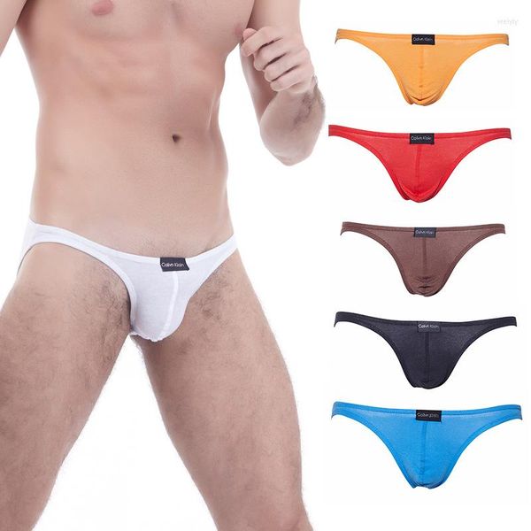 UNDUPTS 5 PCS Erkekler Seksi iç çamaşırı Düşük Bel Bikini Kılavuzları Nefes Alabaş Tangalar G-String Knickers Egzotik Katı