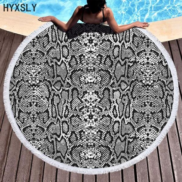 Handtuch 150 cm rund Strand Bohemian 3D-Gitter Geometrisch Leopard Tapisserie Mikrofaser Yoga-Matte Decke Dusche Badetücher Abdeckung