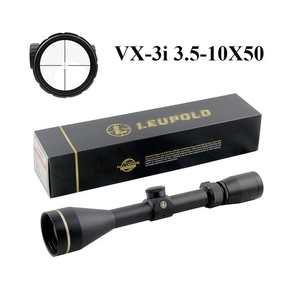 Tactical VX-3i 3.5-10X50 Riflescope de longo alcance Mil-dot Parallax Optics 1/4 MOA Rifle Hunting Scope Ajuste de ampliação de visão totalmente multirrevestido