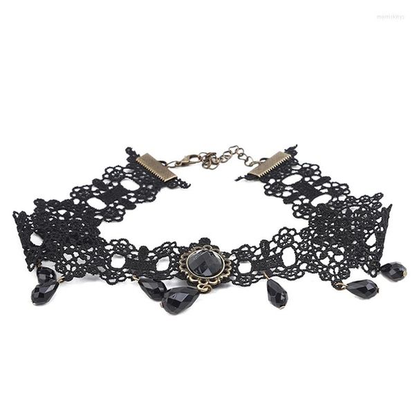 Girocollo Collana in pizzo nero Colletto artigianale Gioielli per feste Accessori per collo da donna Collane corte moda donna