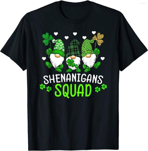 Erkekler tişörtleri shenanigans kadrosu St Patricks Günü Günü Yeşil Gurur İrlandalı Gömlek Kawaii Kadın Giysileri Vintage Ropa Hombre Camisetas Tees Tees