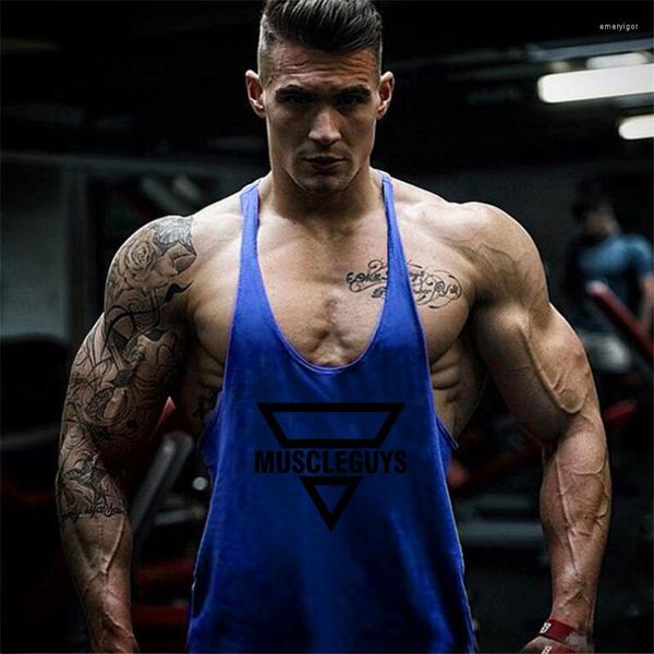 Мужские майки вершины эст спортивные залы бодибилдинг Stringer Top Men Regata Fitness Vest y Back World of Tank Shirt Clothing