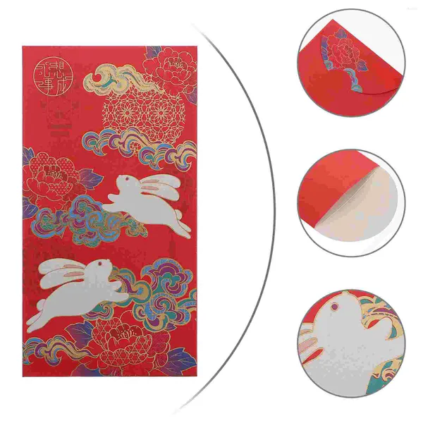 Подарочная упаковка бронзирование красной конверты Свадебные конверты китайского года кошелек Зодиак Ок Хонг Бао Жемчужные бумажные пакеты