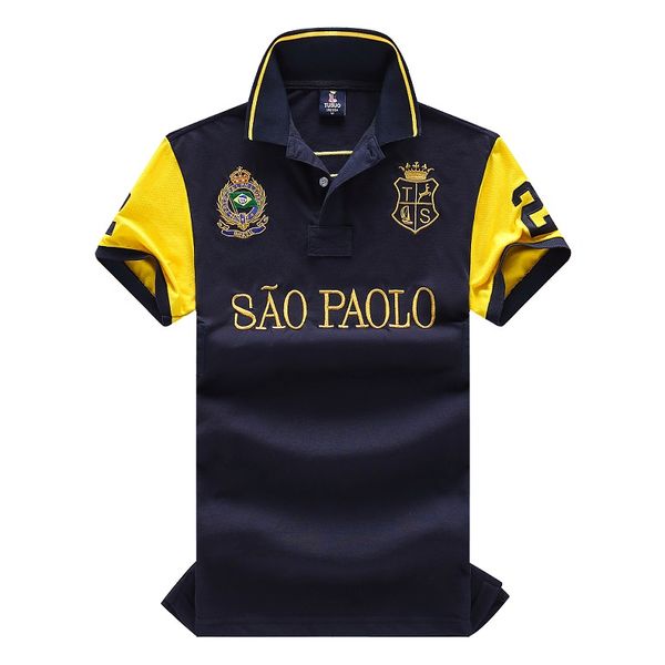 Polos T-Shirt City Edition Sao Paulo Tasarımcı Yeni Kısa Kollu Polos Gömlek Yüksek Son Gündelik Moda Erkekler Paneli% 100 Pamuk S-5XL