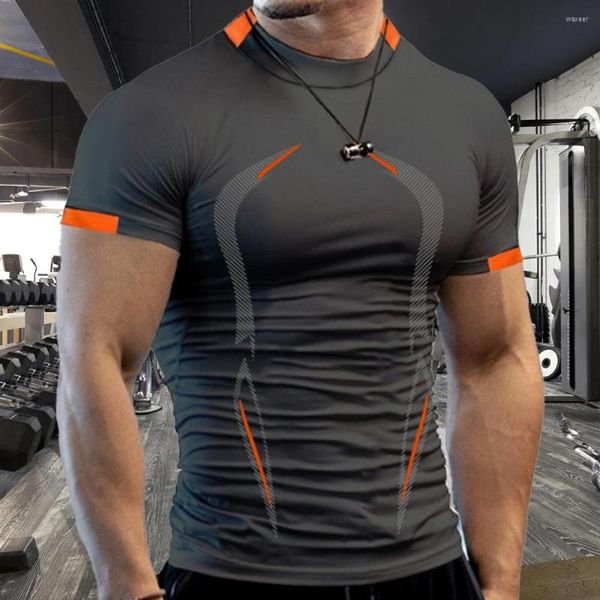 Erkek Tişörtler Erkek Yaz Salonu Gömlek Spor Tişört Hızlı Kuru Jogging Egzersiz Tees Fitness Üstleri Büyük Boyu Açık Mekan Kısa Kol Giyim