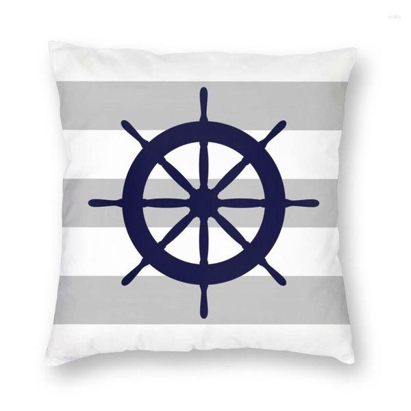 Travesseiro náutico Navio azul de navio de direção Tampa de luxo de luxo Decoração de sala de estar Sailing Sailor S para sofá
