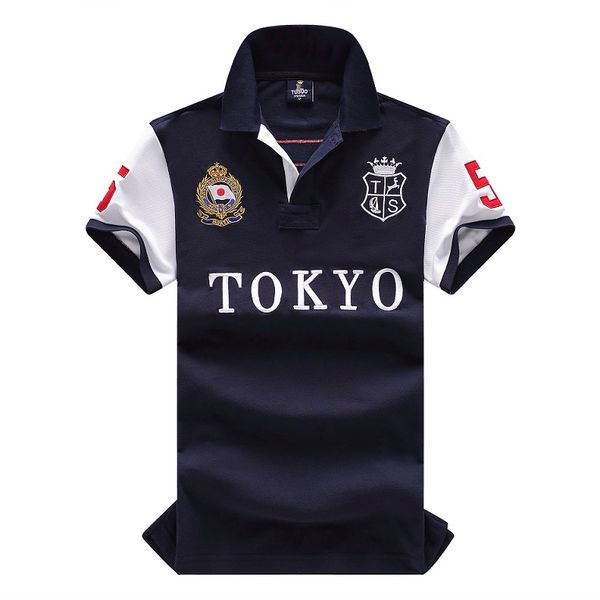 Polos T-Shirt City Edition Tokyo Tasarımcı Yeni Kısa Kollu Polos Gömlek Yüksek Son Gündelik Moda Erkekler Paneli% 100 Pamuk S-5XL