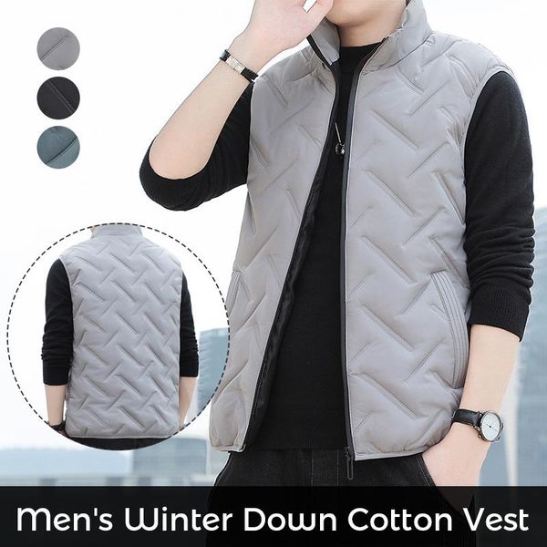 Coletes masculinos moda masculino outono colete de inverno coletescoat Down algodão acolchoado de estilo coreano homem casual casacos com mangas do tamanho M-5xl