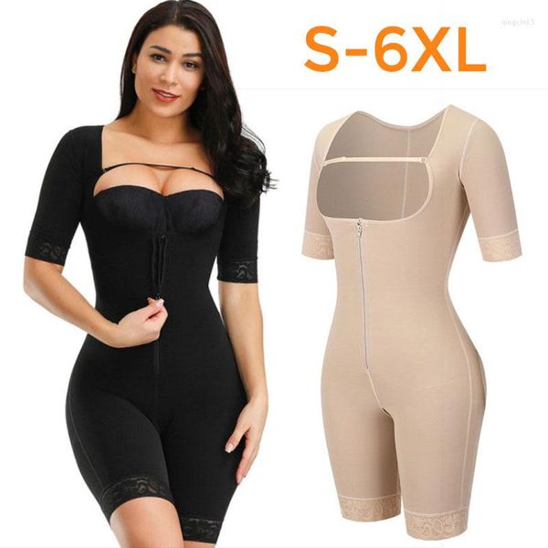 Frauen Shapers Abnehmen Mantel Bauch Frauen Kurzarm Full Body Shaper Unterbrust Bodysuit Shapewear Taille Trainer Bauch Kontrolle Oberschenkel