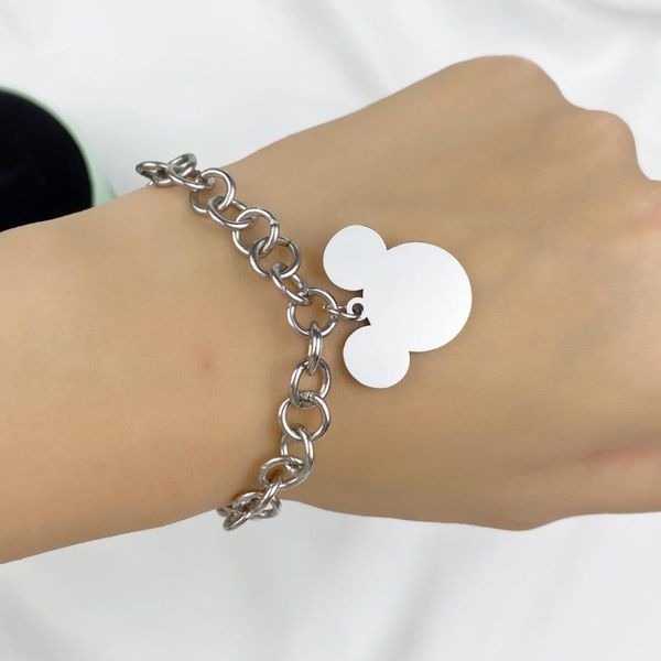 Cartoon Strand Kawaii Bracciale topo Titanio Acciaio Collana in cristallo Fashi