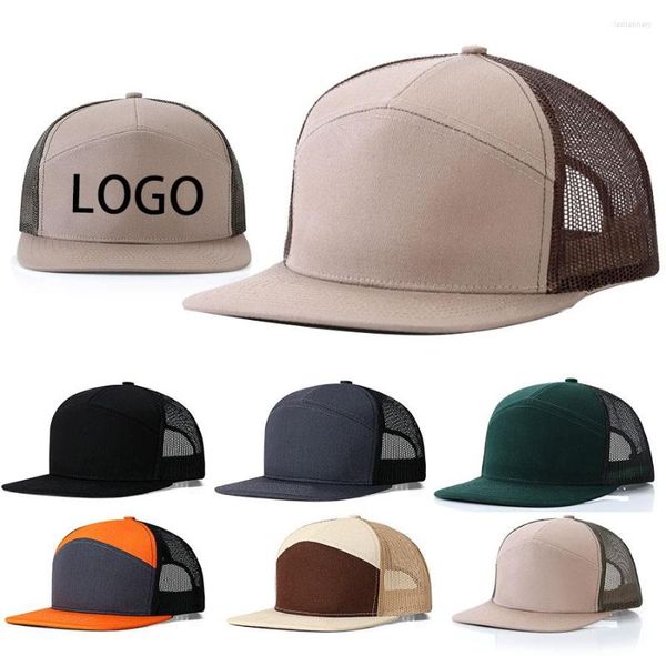Top Kapaklar Moda Yüksek Kaliteli Yedi Panel Örgü Beyzbol Şapkası Özel Baskı Işlemeli Logo Erkekler Kadınlar Için Kişiselleştirilmiş Snapback Şapkalar