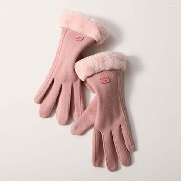 Велосипедные перчатки Mitten Ladies Winter Letter De Velvet Outdoor Korean Sports ездить густо теплое не скольжение с сенсорным экраном 21