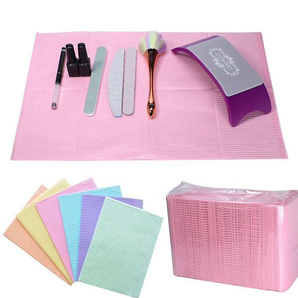 Ручные отдыха 125pcs hail Art Table Mat Onsosable Clean Pads Beauty for Nails Care Plock Водонепроницаемые скатерти маникюр